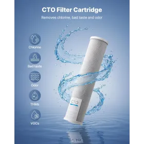 VEVOR Whole House Water Filter Replacement Cartridge, 4.5"x20"(11x51cm) CTO Carbon Block, Replacement Filter for 3-Stage Whole H