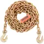 VEVOR Transport Binder Chain, 4900lbs Working Load Limit, 5/16''x20' G80 Tow Chain Tie Down with Grab Hooks, DOT Certified, Galv
