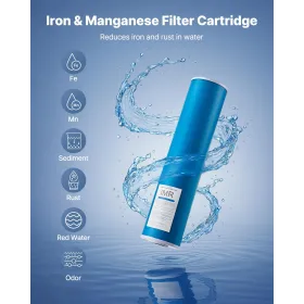 Whole House Water Filter Replacement Cartridge, 4.5"x20"(11x51cm) Iron & Manganese Reducing Replacement Filter for Whole Home Wa