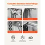 VEVOR Stainless Steel Dog Washing Station, 157.48 cm Pet Grooming Tub w/ Stairs, PE Water Filter Board, Faucet & Showerhead & So