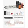 VEVOR 52 cc Gas Chainsaw, 18 inch Gas Powered Chainsaw, 2.4 HP Power Chain Saw with Non-Slip Handle, Gas-Powered Chainsaws with 