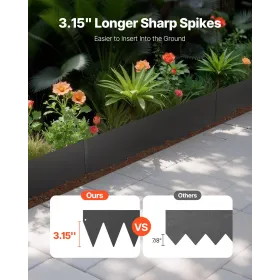 VEVOR Steel Landscape Edging, 3 Packs 40 x 6 in Rust-Resistant Metal Landscape Edging, Bendable Garden Edging Border, Heavy Duty