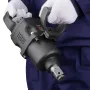 2.5 cm Air Impact Wrench, Up to 3690.5 Nm Reverse Torque Output 2.5 cm Pneumatic Impact Gun Lightweight w/ 2 Handles for Heavy D