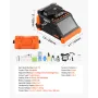 Fiber Fusion Splicer 6 Motors, Core & Clad Alignment Fibers Optic Splicer with 6s Fast Splicing and 13s Heating, 5" Touch Screen