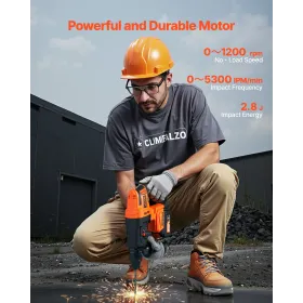 VEVOR 20V Brushless Cordless Hammer Drill, Lithium-Ion 1 Inch Rotary Hammer Driver, SDS-Plus Electric Lightweight Power Tool Kit