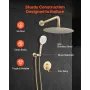 VEVOR Shower Faucet Set, Rainfall Bathroom Shower System with 10-Inch (25.4cm) Round Rain Shower Head and Handheld Spray, Wall M