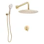 Shower Faucet Set, Rainfall Bathroom Shower System with 10-Inch (25.4cm) Round Rain Shower Head and Handheld Spray, Wall Mounted