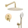 VEVOR Shower Faucet Set, Rainfall Bathroom Shower System with 10-Inch (25.4cm) Round Rain Shower Head and Handheld Spray, Wall M