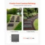 Garden Stepping Stones, 16Pcs 39.5x39.5 cm, Decorative Stepping Stones with Stakes, Weather-Resistant Plastic Pathway Pavers, Sm