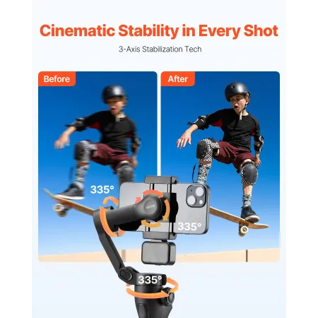 kardanstabilisator til smartphone, 3-akset stabilisering