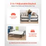 Twin Size Daybed Frame, Day Bed with Trundle, Heavy Duty Metal Platform Bed Frame, Twin Daybed with Metal Slats Support for Livi