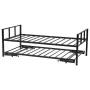 Twin Size Daybed Frame, Day Bed with Trundle, Heavy Duty Metal Platform Bed Frame, Twin Daybed with Metal Slats Support for Livi