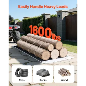 Yard Drag Sled, 280 x 101.5 cm, 725kg Heavy Duty Utility Sled, PE Drag Glider with Ropes & Pull Cable, Dual Use Game Hauler for 