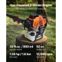 VEVOR Gas Pole Saw, 33CC 2 Stroke Gas Powered Pole Saws with 35.6 cm Cutting Bar, Cordless Tree Trimmer with 850ml Fuel Tank, 2.