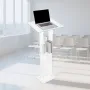 Podium Stand, 1265 mm Acrylic Lectern, Portable Laptop Desk with Wide Reading Surface and Storage Shelf, Book Stopper, Floor-Sta