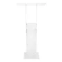 Podium Stand, 1265 mm Acrylic Lectern, Portable Laptop Desk with Wide Reading Surface and Storage Shelf, Book Stopper, Floor-Sta