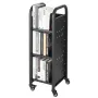 VEVOR Rolling Library Book Cart, 100 kg Capacity, 32 x 35 x 93.5 cm Library Cart, Single Sided L-Shaped Shelves with 50.8 mm Loc