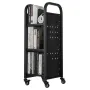 VEVOR rullende biblioteksbogsvogn, 100 kg Kapacitet, 32 x 35 x 93,5 cm biblioteksvogn, enkeltsidede L-formede hylder med 50,8