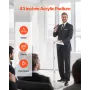 Podium Stand, 1100 mm Acrylic Lectern, Portable Laptop Desk with Wide Reading Surface, Book Clips, Adjustable Angle, Floor-Stand