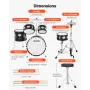 VEVOR Kids Drum Set, 5-Piece 14 in / 355.6 mm Junior Drum Sets, Beginner Drums Set with Adjustable Throne and Two Pairs of Drums