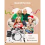 VEVOR Kids Drum Set, 5-Piece 14 in / 355.6 mm Junior Drum Sets, Beginner Drums Set with Adjustable Throne and Two Pairs of Drums