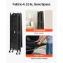3-Tier Foldable Storage Shelf, 30W x 13D x 36H Inch Folding Metal Rack Shelving Unit, No Assembly Organizer Shelf with 5 Wheels 
