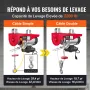 Electric Hoist 2200 lb Electric Winch Wire Rope 1600W 220V Wireless Remote Control Lifting Electric Jack Portable Winch Electric