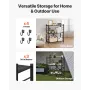 3-Tier Foldable Storage Shelf, 30W x 13D x 36H Inch Folding Metal Rack Shelving Unit, No Assembly Organizer Shelf with 5 Wheels 