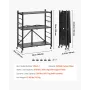 3-lags sammenfoldelig opbevaringshylde, 30W x 13D x 36H tommer