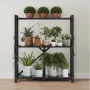 3-Tier Foldable Storage Shelf, 30W x 13D x 36H Inch Folding Metal Rack Shelving Unit, No Assembly Organizer Shelf with 5 Wheels 