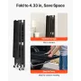 3-Tier Foldable Storage Shelf, 28W x 13D x 36H Inch Folding Metal Rack Shelving Unit, No Assembly Organizer Shelf with 5 Wheels 
