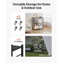 3-Tier Foldable Storage Shelf, 28W x 13D x 36H Inch Folding Metal Rack Shelving Unit, No Assembly Organizer Shelf with 5 Wheels 