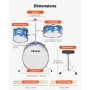 Kids Drum Set, 3-Piece 14 in / 355.6 mm Junior Drum Sets, Beginner Drums Set with Adjustable Throne and Two Pairs of Drumsticks,