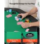 VEVOR sammenklappeligt pokerbord, 8 spillere 1220 mm sammenklappeligt casino fritidsbord med polstrede skinner og kopholdere,