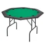 Foldable Poker Table, 8 Player 1220 mm Folding Casino Leisure Table with Padded Rails & Cup Holders, Octagonal Portable Game Tab