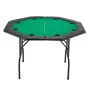 Foldable Poker Table, 8 Player 1220 mm Folding Casino Leisure Table with Padded Rails & Cup Holders, Octagonal Portable Game Tab