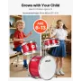 VEVOR Kids Drum Set, 3-Piece 14 in / 355.6 mm Junior Drum Sets, Beginner Drums Set with Adjustable Throne and Two Pairs of Drums