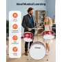 VEVOR Kids Drum Set, 3-Piece 14 in / 355.6 mm Junior Drum Sets, Beginner Drums Set with Adjustable Throne and Two Pairs of Drums