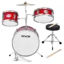 VEVOR Kids Drum Set, 3-Piece 14 in / 355.6 mm Junior Drum Sets, Beginner Drums Set with Adjustable Throne and Two Pairs of Drums
