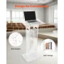 VEVOR Podium Stand, 1100 mm Acrylic Lectern, Portable Laptop Desk with Wide Reading Surface and Storage Shelf, Book Stopper, Flo