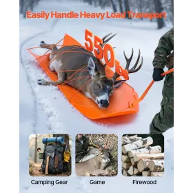 Deer Drag Sled, 185 x 58 cm, 250 kg Heavy Duty Yard Utility