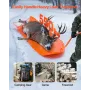Deer Drag Sled, 185 x 58 cm, 250 kg Heavy Duty Yard Utility Sled, Tear-Resistant PE Drag Glider Mat with Ropes & Handle, Thicken