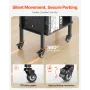 Rolling Library Book Cart, 70 kg Capacity, 45 x 33 x 88 cm Library Cart, Double Sided L-Shaped Shelves with 50.8 mm Lockable Whe