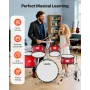 Kids Drum Set, 5-Piece 16 in / 406.4 mm Junior Drum Sets, Beginner Drums Set with Adjustable Throne and Two Pairs of Drumsticks,