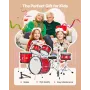 VEVOR Kids Drum Set, 5-Piece 16 in / 406.4 mm Junior Drum Sets, Beginner Drums Set with Adjustable Throne and Two Pairs of Drums
