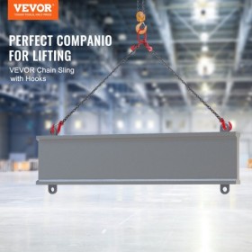 5/16" x 6' Chain Sling 2 Legs G80 Lifting Chain with Grab Hooks 6600 lbs