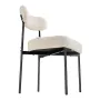Boucle Dining Chairs Set of 2, Mid Century Modern Sherpa Accent Chairs, Upholstered Side Chair for Dining Table, Space-Saving Wh