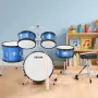 Kids Drum Set, 5-Piece 16 in / 406.4 mm Junior Drum Sets, Beginner Drums Set with Adjustable Throne and Two Pairs of Drumsticks,