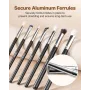 15-Piece Makeup Brush Set for Foundation Blending Eyeshadow, Professional Vegan Brushes with Soft Synthetic Bristles, Ergonomic 