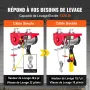 Electric Hoist, 598.7 kg Lifting Capacity, 1150W 220V Electric Steel Wire Winch with 427 cm Wired Remote Control, 1219 cm Single